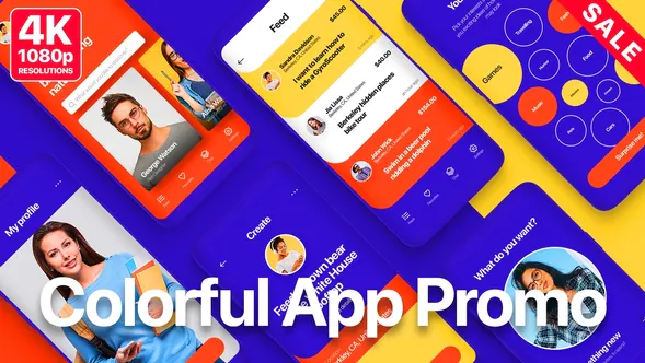 多彩应用程序应用演示Colorful App Promo-AE模板