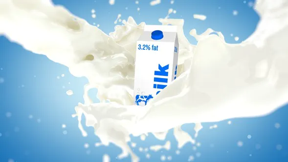 牛奶飞溅与盒元素 3DMilk Splash With Box Element 3D-AE模板