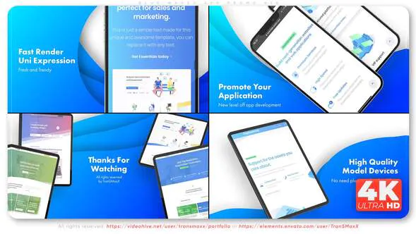 应用商店苹果Blue Waves APP Promo A16-AE模板