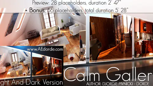 3d明亮的商业照片摄影师Calm Gallery-AE模板