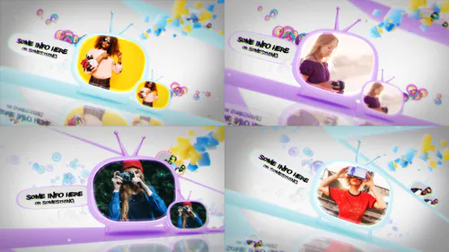 有趣粒子电视世界Funky TV world-AE模板