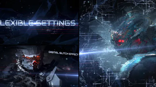 网络粒子电影代码数据空间Digital Form Trailer-AE模板