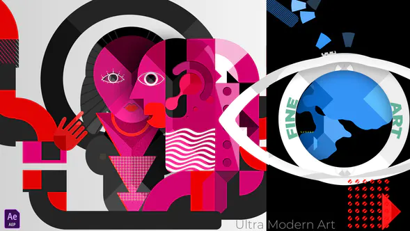 超现代艺术与运动设计标志Ultra Modern Art & Motion Design Logo-AE模板