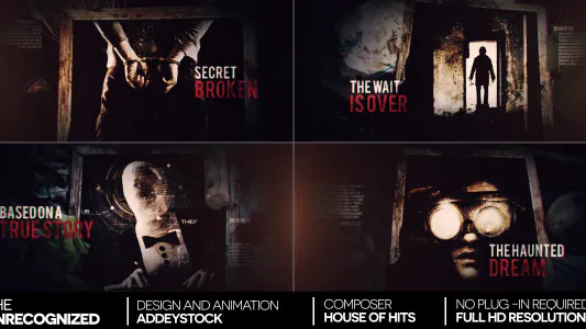 文本头衔电影开场The Unrecognized-AE模板