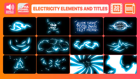 电力元素和标题| Premiere Pro MOGRT-PR模板