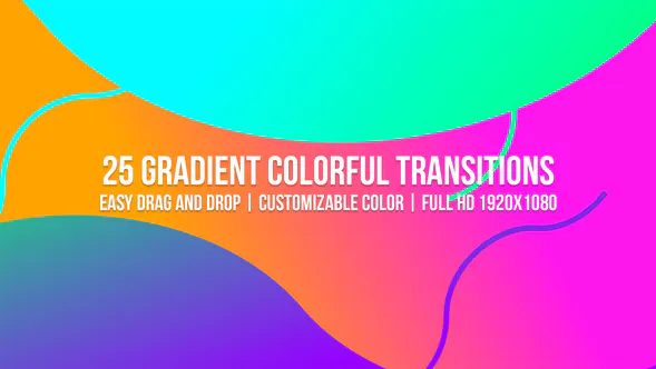 渐变彩色过渡Gradient Colorful Transitions-PR模板