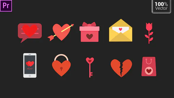 爱心动画图标Love Animated Icon-PR模板