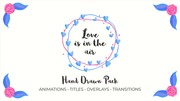 手绘可爱的女性化心Love Is In The Air Hand Drawn Pack-PR模板