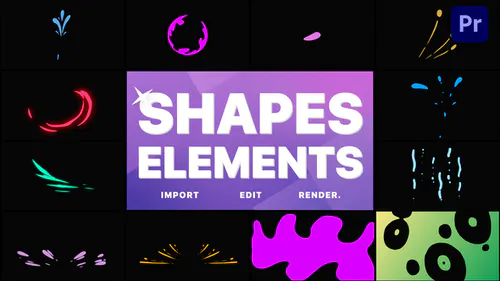 斑点体液手绘形状包| Premiere Pro MOGRT-PR模板