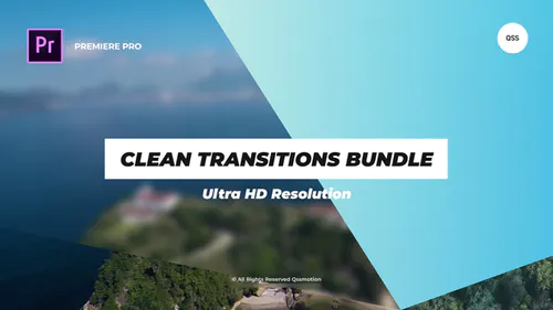平面设计适用于 Premiere Pro 的 Clean Transitions Bundle-PR模板