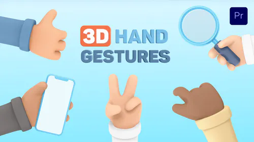 3d 手特点人物手势3d HandCharacter-PR模板