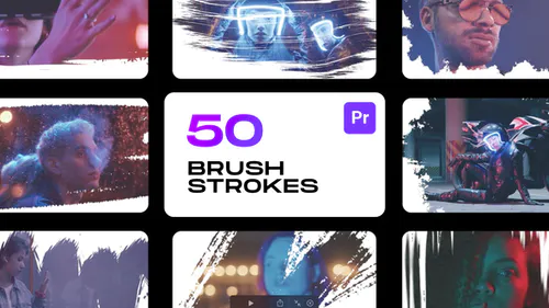 Premiere Pro 的笔触刷子Brushstrokes for Premiere Pro-PR模板