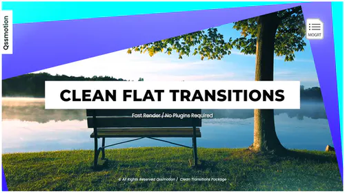 干净的平面过渡 I MOGRTClean Flat Transitions I MOGRT-PR模板