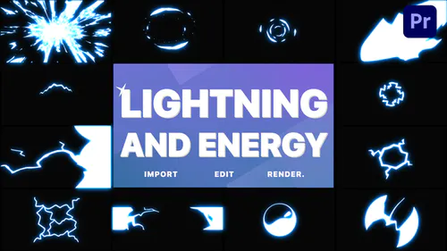 闪电和能量元素| Premiere Pro MOGRTLightning and Energy Elements-PR模板