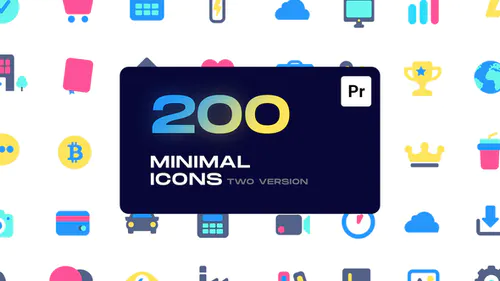 Premiere Pro 的最小动画图标Minimal Animated Icons for Premiere Pro-PR模板