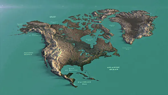 北美地图PPNorth America Map PP-PR模板