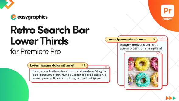 Premiere Pro 的复古搜索栏Retro Search Bar Lower Thirds for Premiere Pro-PR模板