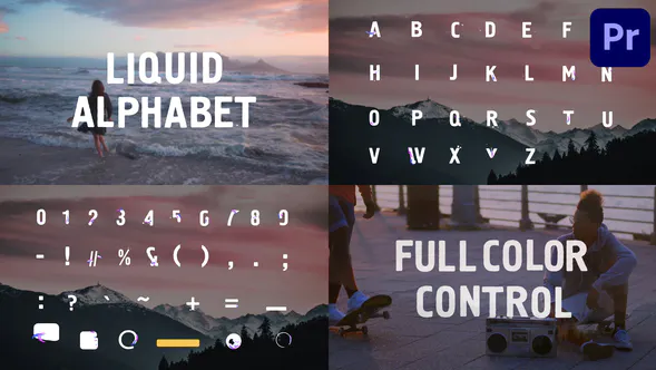 液体字母 | Premiere Pro MOGRTLiquid Alphabet-PR模板