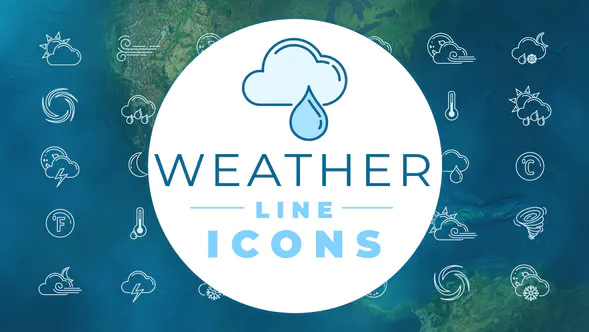 天气线图标Weather Line Icons-PR模板