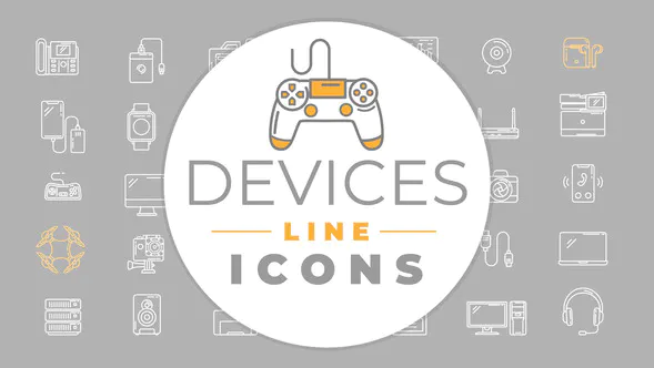 电子设备图标Electronic Devices Icons-PR模板
