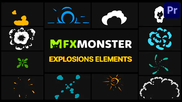 爆炸元素 Explosion Elements | Premiere Pro MOGRT-PR模板