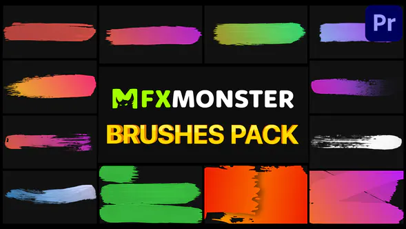 刷子包 02 | Premiere Pro MOGRTBrushes Pack-PR模板