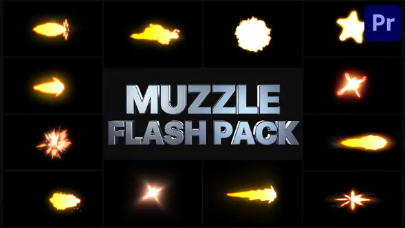 枪口闪光包 03 | Premiere Pro MOGRT Muzzle Flash Pack-PR模板