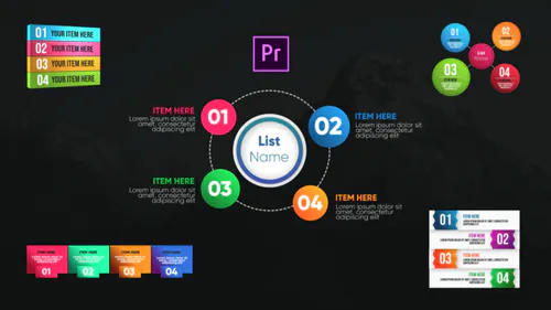 信息图表现代列表-Premiere Pro Infographic Modern Lists-PR模板