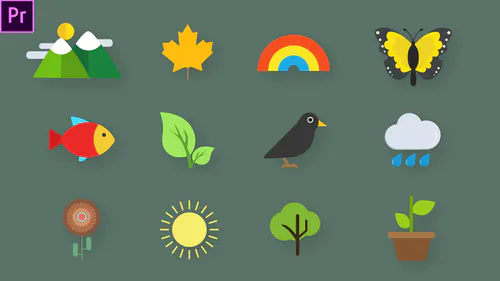 自然动画图标Nature Animated Icons-PR模板
