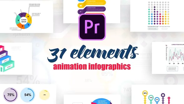Premiere Pro 的信息图表 InfographicsVol.10-PR模板