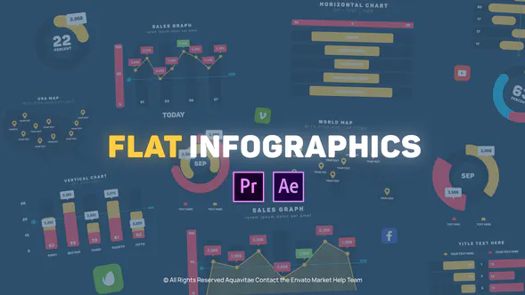 用于 Premiere Pro 的平面设计信息图表Flat Design Infographics-PR模板