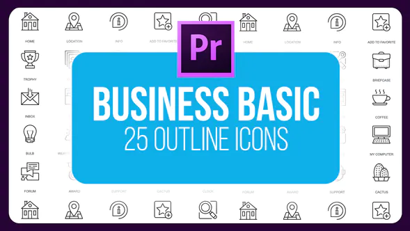 商业基础 – 大纲动画图标 Business Basic – Outline Animated Icons-PR模板