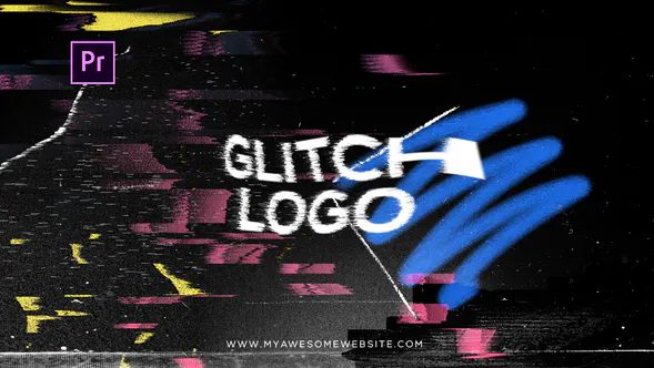 小故障失真徽标介绍Glitch Distortion Logo Intro-PR模板