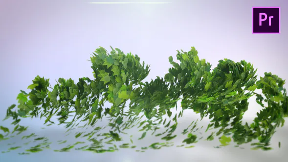 飞叶标志展示 – Premiere Pro Flying Leaves Logo Reveal-PR模板