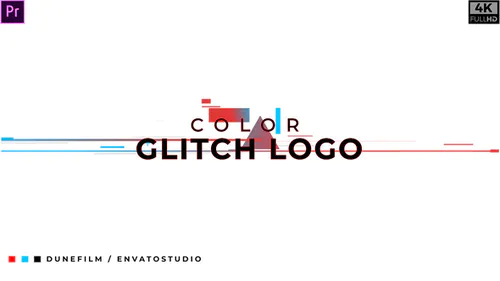 颜色故障标志介绍Color Glitch Logo Intro-PR模板