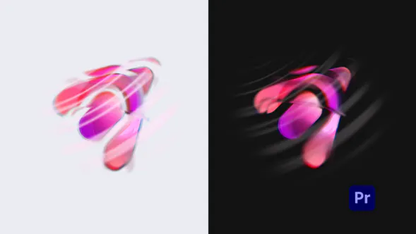 Premiere Pro 的 Liquid Glitch 徽标-PR模板