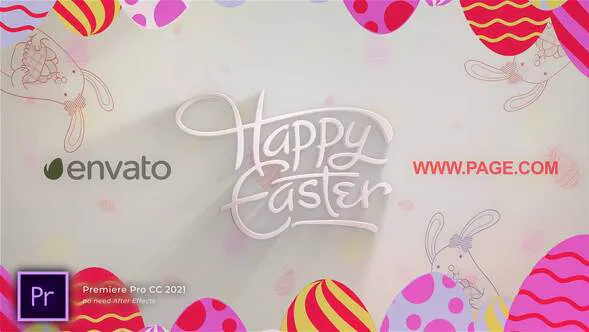 复活节快乐标志展示Happy Easter Logo Reveal-PR模板