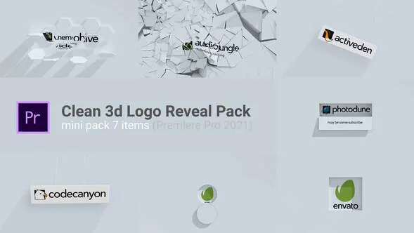 耀斑闪光Clean 3d Logo Reveal Pack-PR模板
