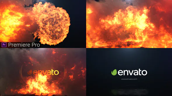 爆破炸弹烧伤燃烧Fire Explosion Logo Reveal-Premiere Pro-PR模板