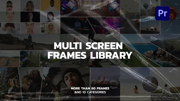 Premiere Pro 的多屏幕帧Multi Screen Frames-PR模板