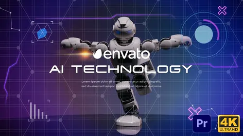 AI 技术幻灯片 | Premiere Pro MOGRT AI Technology Slideshow-PR模板