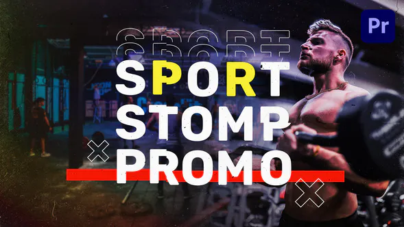 运动的身体健美运动员Sport Stomp Promo-PR模板