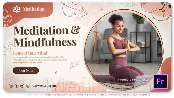 冥想瑜伽宣传片Meditation Yoga Promo-PR模板