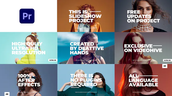 时尚文字介绍Dynamic Slides – Premiere Pro-PR模板