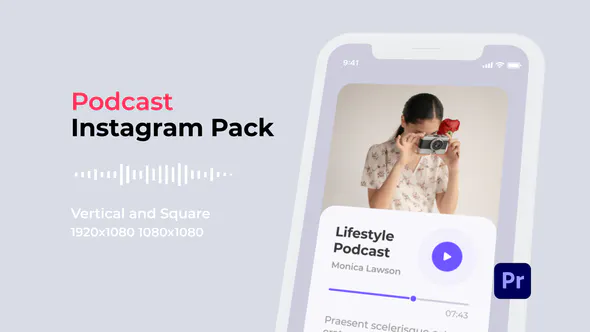 音乐开场Podcast Instagram Pack for Premiere Pro-PR模板