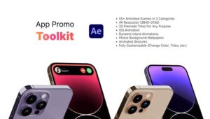 【英文】AE模板-三维手机模型界面APP应用推广宣传介绍展示工具包