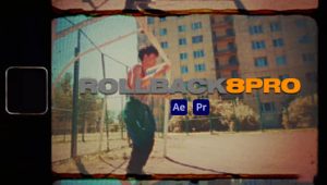 AE/PR脚本-复古怀旧8mm老胶片边框纹理噪点光效叠加效果 ROLLBACK8 Pro